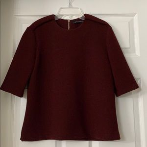 Zara Chunky Top Burgundy M